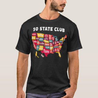 T-shirt 50 State Club Map Of America - Collectable Pour Ho