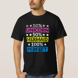 T-shirt 50% Unicorne 50% Mermaid 100% Parfait Magique