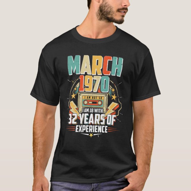 T-shirt 50 Year Old, 50Th Birthday, 1970 March (Devant)