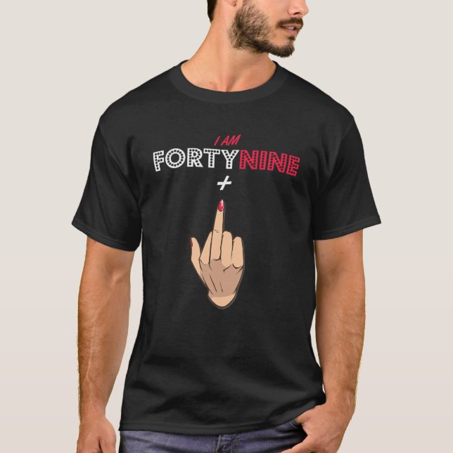 T-shirt 50E Anniversaire 49 Plus Doigt Moyen 50 Ans (Devant)