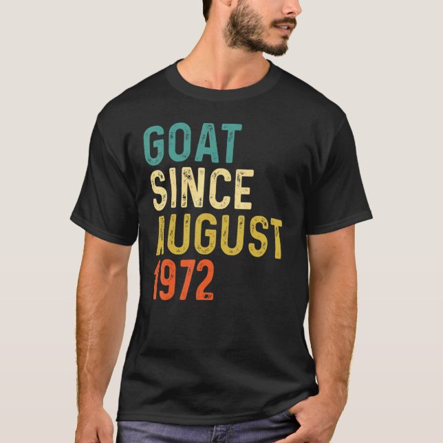 T-shirt 50e anniversaire 50 ans chèvre depuis août 1972 (Devant)