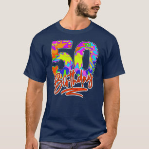 T-shirt 50e anniversaire 50 ans Hommes Femmes Tie Dye Part