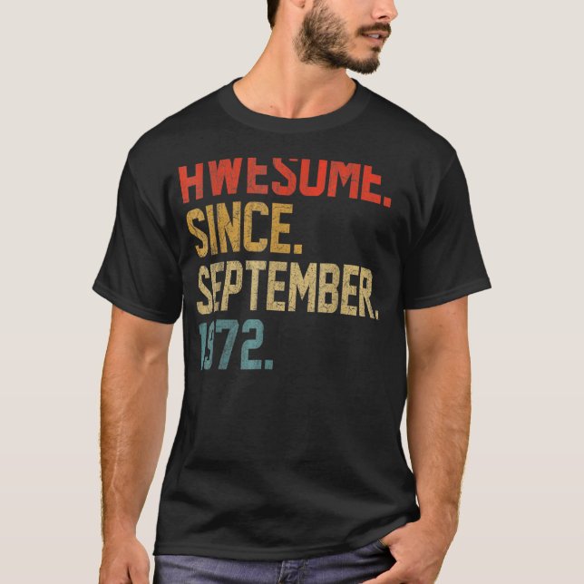 T-shirt 50e anniversaire 50 ans stupéfiant depuis septembr (Devant)
