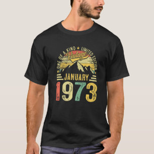 T-shirt 50e anniversaire 50 ans Vintage janvier 1973 Retro