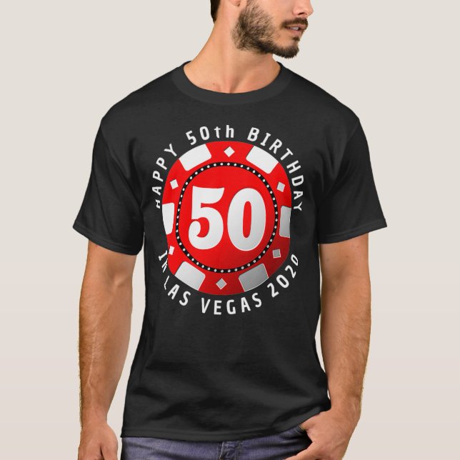 T-shirt 50e anniversaire à Las Vegas 2020 Poker Chip  (Devant)