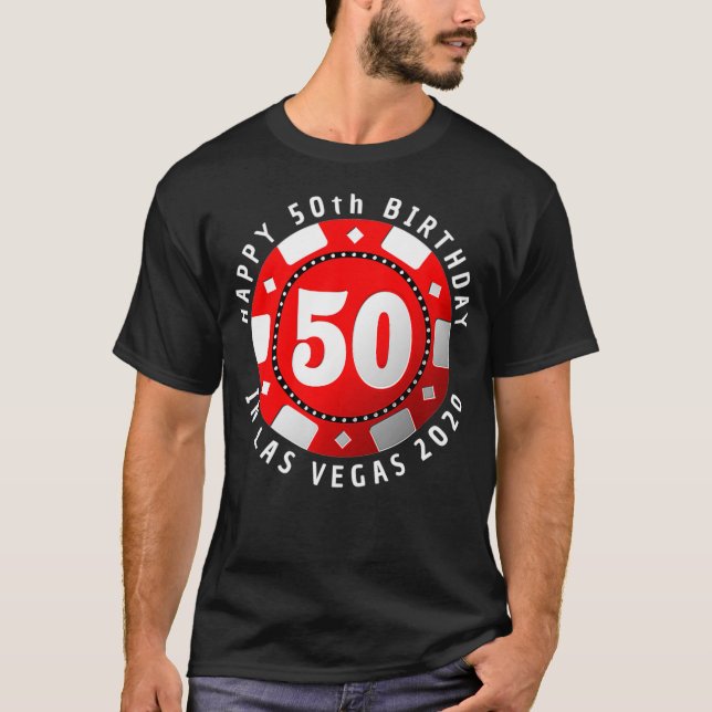 T-shirt 50e anniversaire à Las Vegas 2020 Poker Chip Premi (Devant)