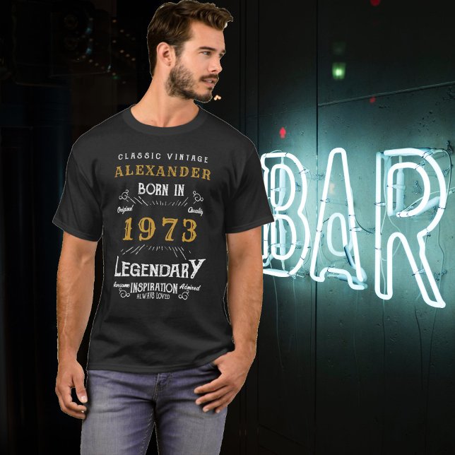 T-shirt 50e anniversaire Ajoutez votre nom Né 1973 Légenda (Créateur téléchargé)