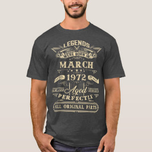 T-shirt 50e anniversaire Cadeau pour légendes Né Mars 1972