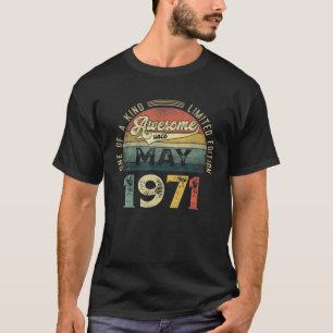 T-shirt 50E Anniversaire Cadeau Retro Mai 1971 50 Ans 50E