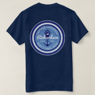 T-shirt 50e anniversaire Capitaine Ancre de corde nautique