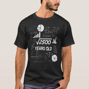 T-shirt 50e anniversaire Carré mathématiques racine 50 ans