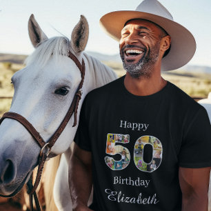 T-shirt 50e anniversaire Créez votre propre photo noire