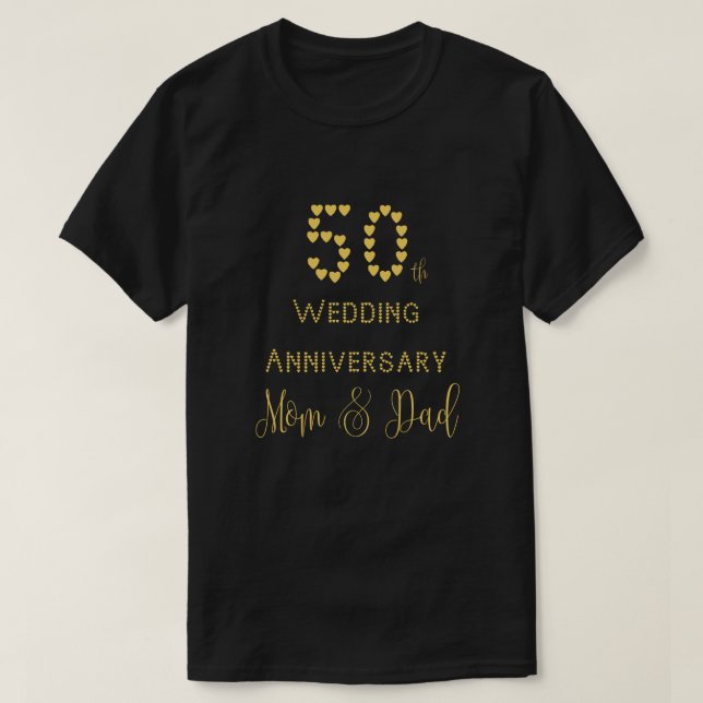 T-shirt 50e anniversaire de Mariage Parents Mariage d'or (Design devant)