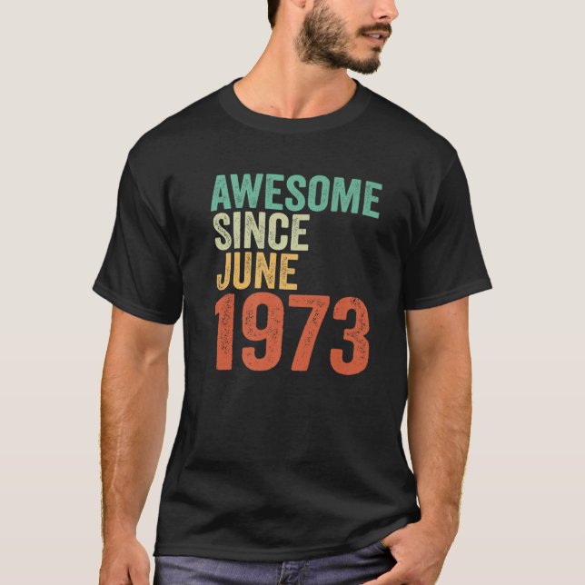 T-shirt 50E Anniversaire Femmes Hommes Dons Awesome Depuis (Devant)