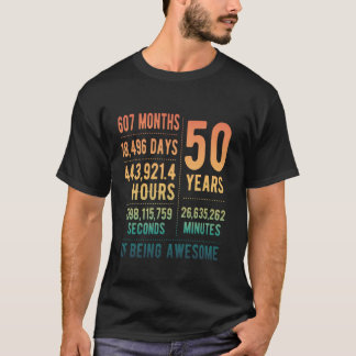 T-shirt 50e anniversaire Hommes et femmes Drôle 50 ans