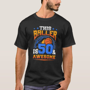 T-shirt 50E Anniversaire Joueur De Basketball Fête Cinquan
