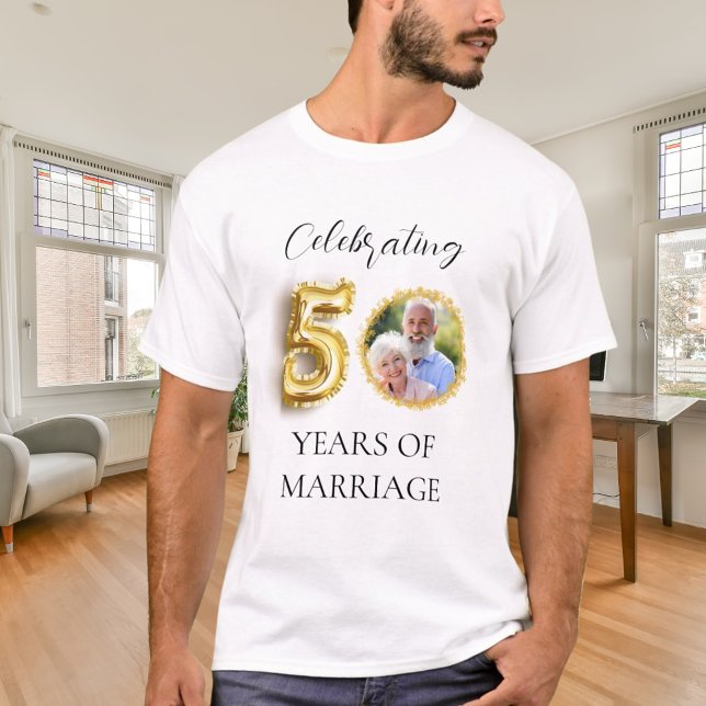 T-shirt 50e anniversaire mariage photo Gold guy (Créateur téléchargé)