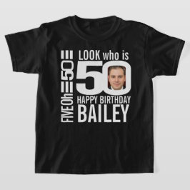 T-shirt 50e anniversaire mono look 50 personnalisés nom ph