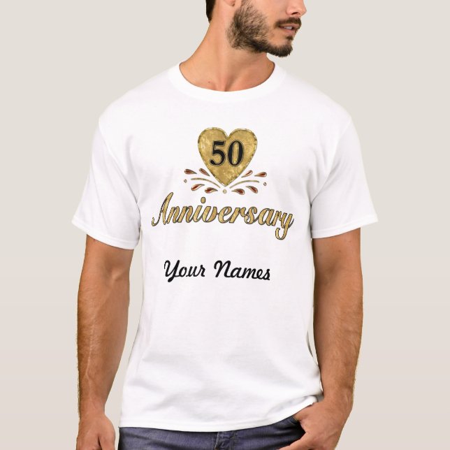 T-shirt 50e anniversaire - Or (Devant)