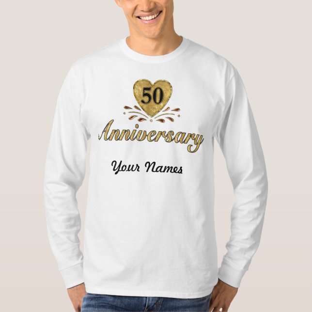 T-shirt 50e anniversaire - Or (Devant)