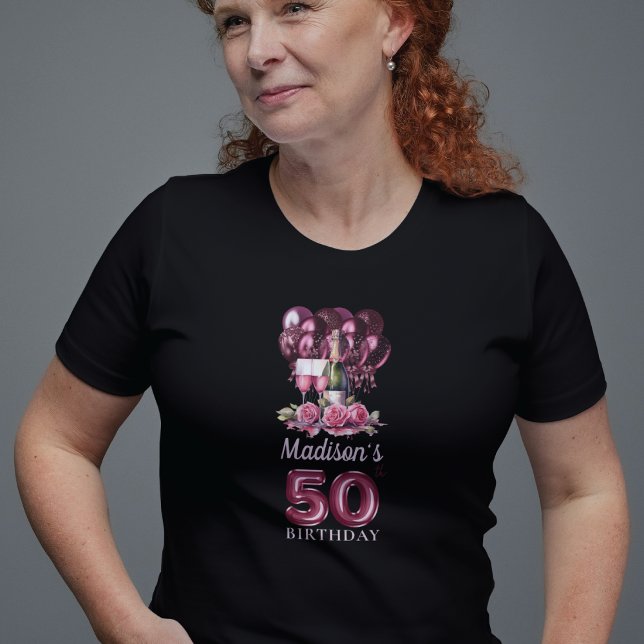 T-shirt 50e anniversaire personnalisé Vin de luxe et ballo (Créateur téléchargé)