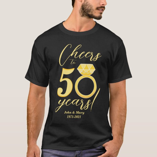 T-shirt 50e anniversaire salue à 50 ans Mariage d'or (Devant)