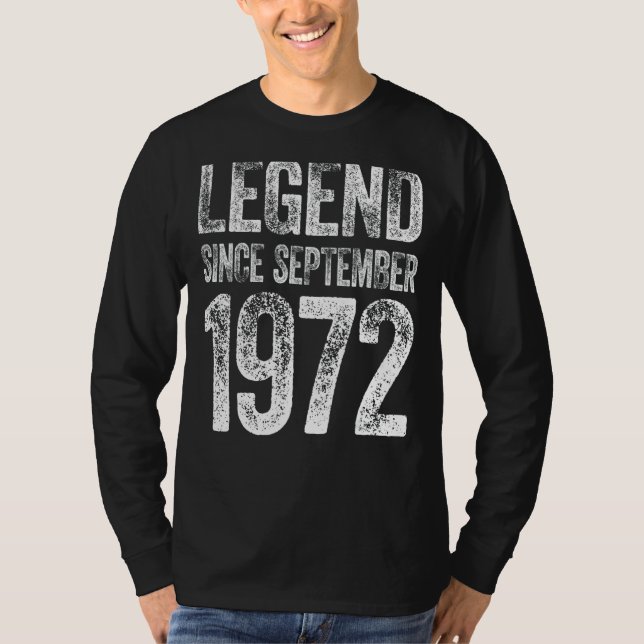 T-shirt 50e anniversaire Septembre Né 50 ans Légende depui (Devant)