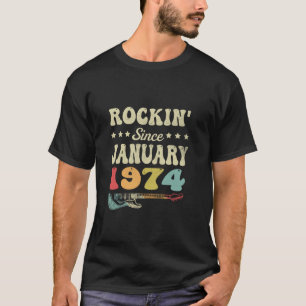 T-shirt 50e anniversaire Vintage Rockin depuis janvier 197