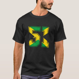 T-shirt 51e anniversaire Jamaïcain 51 ans Numéro 51 Jama