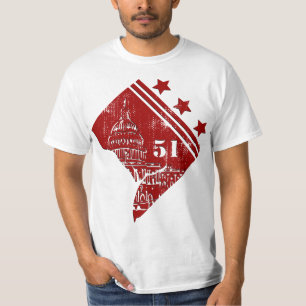T-shirt 51e - État de Washington DC Drapeau Borderline