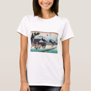 T-shirt 52. 石 部 宿, 重 Ishibe-juku, Hiroshige, Ukiyo-e,