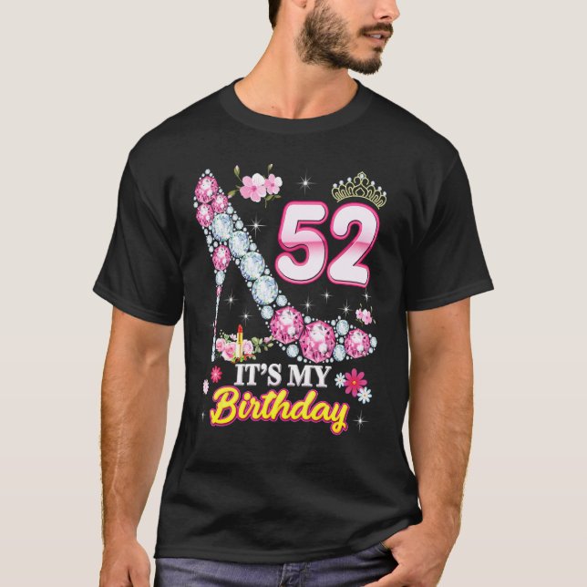 T-shirt 52 ans C'est mon 52e anniversaire Rose Diamond Sh (Devant)