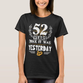 T-shirt 52 Ans Comme C'Était Hier 52ème Mariage Annive