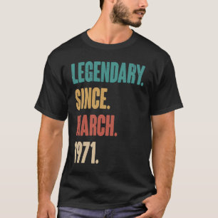 T-shirt 52 Ans Vintage 1971 Anniversaire 52 Mars Déco
