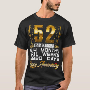 T-shirt 52 Years Married Funny 52nd Wedding Anniversary