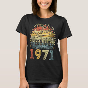 T-shirt 52e anniversaire Awesome depuis février 1971 52 an