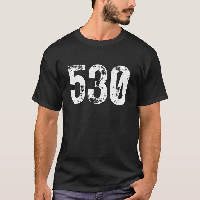 T-shirt 530 Code régional Redding CA Mobile Telephone Area (Devant)