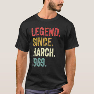 T-shirt 53e anniversaire 53 ans légende depuis mars 1969