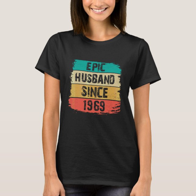 T-shirt 53e anniversaire du Mariage Mari épopé depuis 1969 (Devant)