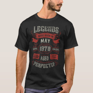 T-shirt 53e anniversaire Légendes sont nées en mai 1970