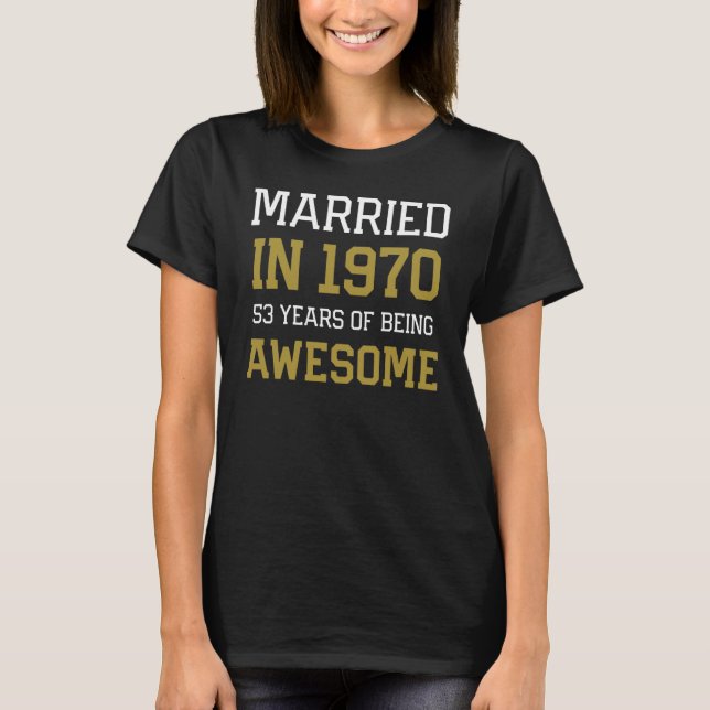 T-shirt 53e anniversaire pour les hommes mariés en 1970 Co (Devant)