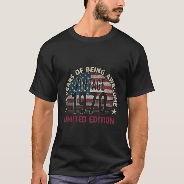 T-shirt 53Th 1970 53 Usa Flag (Devant)