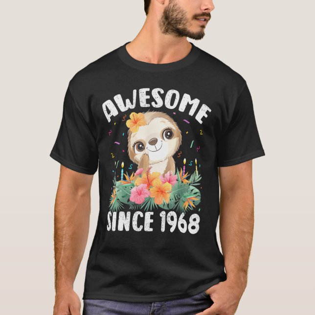 T-shirt 54 Ans Sloth Lover Awesome depuis 1968 54th B (Devant)