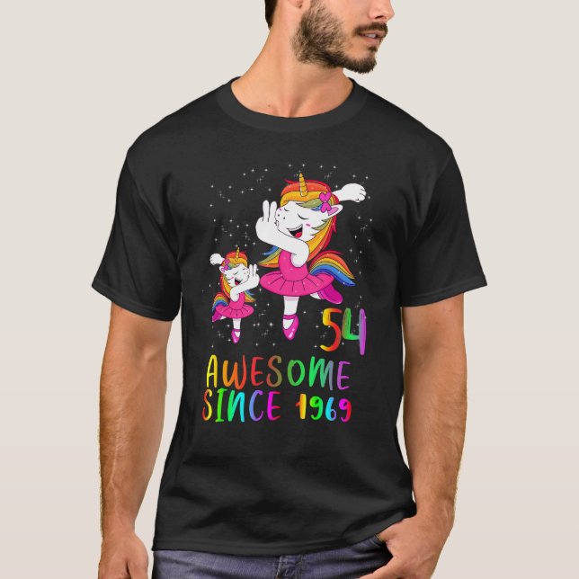 T-shirt 54 Ans Unicorn Ballet Awesome depuis (Devant)