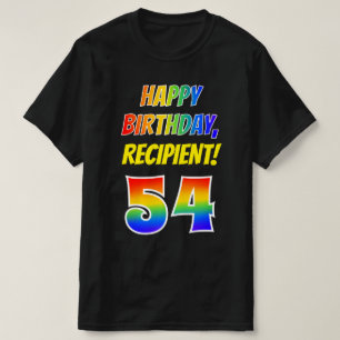 T-shirt 54e anniversaire — Bold, Fun, Rainbow 54, Nom pers