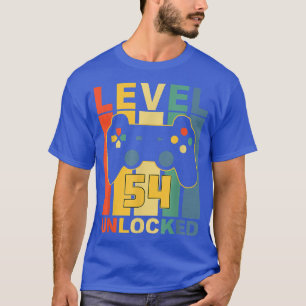 T-shirt 54e Anniversaire Niveau 54 Déverrouillé Jeu vidéo 
