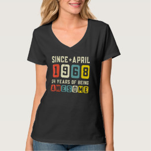 T-shirt 54e anniversaire stupéfiant depuis avril 1968 Vint