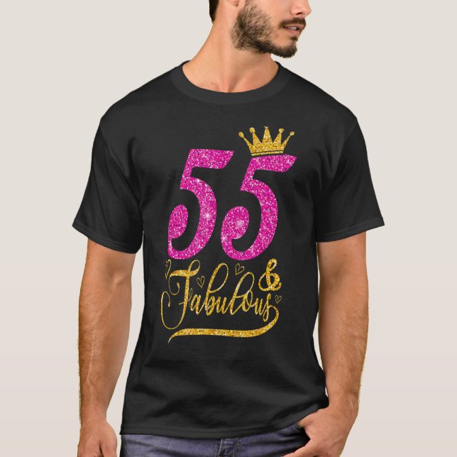 T-shirt 55 ans 55 et fabuleux 55e anniversaire Queen Cro (Devant)