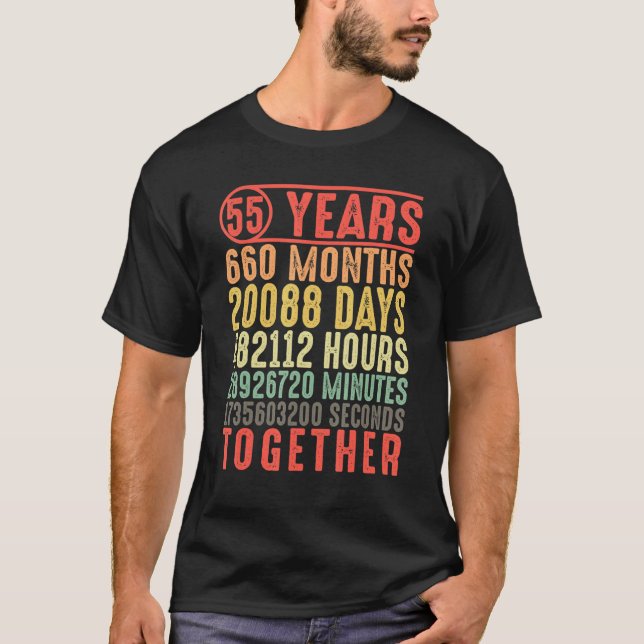 T-shirt 55 ans ensemble 55e anniversaire parents mariés (Devant)