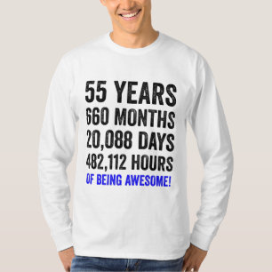 T-shirt 55e anniversaire // Compte à rebours pour les hom